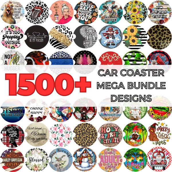 1500+ Mega Car Coaster Sublimation Bundle Solid Round Coaster Template Coaster Png Designs Coaster Sublimation Designs Coaster Design Bundle