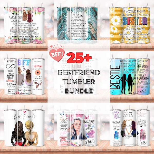 25+ Besties Tumbler Wrap Bundle, Best Friends Cup Wrap, License Plate Letters, Beach Weekend Girls Trip PNG, 20oz Sublimation Digital Design