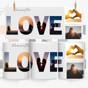 80 Add your own photo Mug Wrap Bundle, Own Photo Self Editable Mug, Canva Editable Tumbler Own Photo Sublimation, Mug Wrap PNG, Coffee Cup image 5