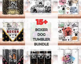 Boxer Hund Tumbler Wrap Bundle, 20 Unzen Skinny Tumbler Design, Haustier-Liebhaber-Wrap, Hundebecher, lustiger Hundebecher, digitaler Download, PNG