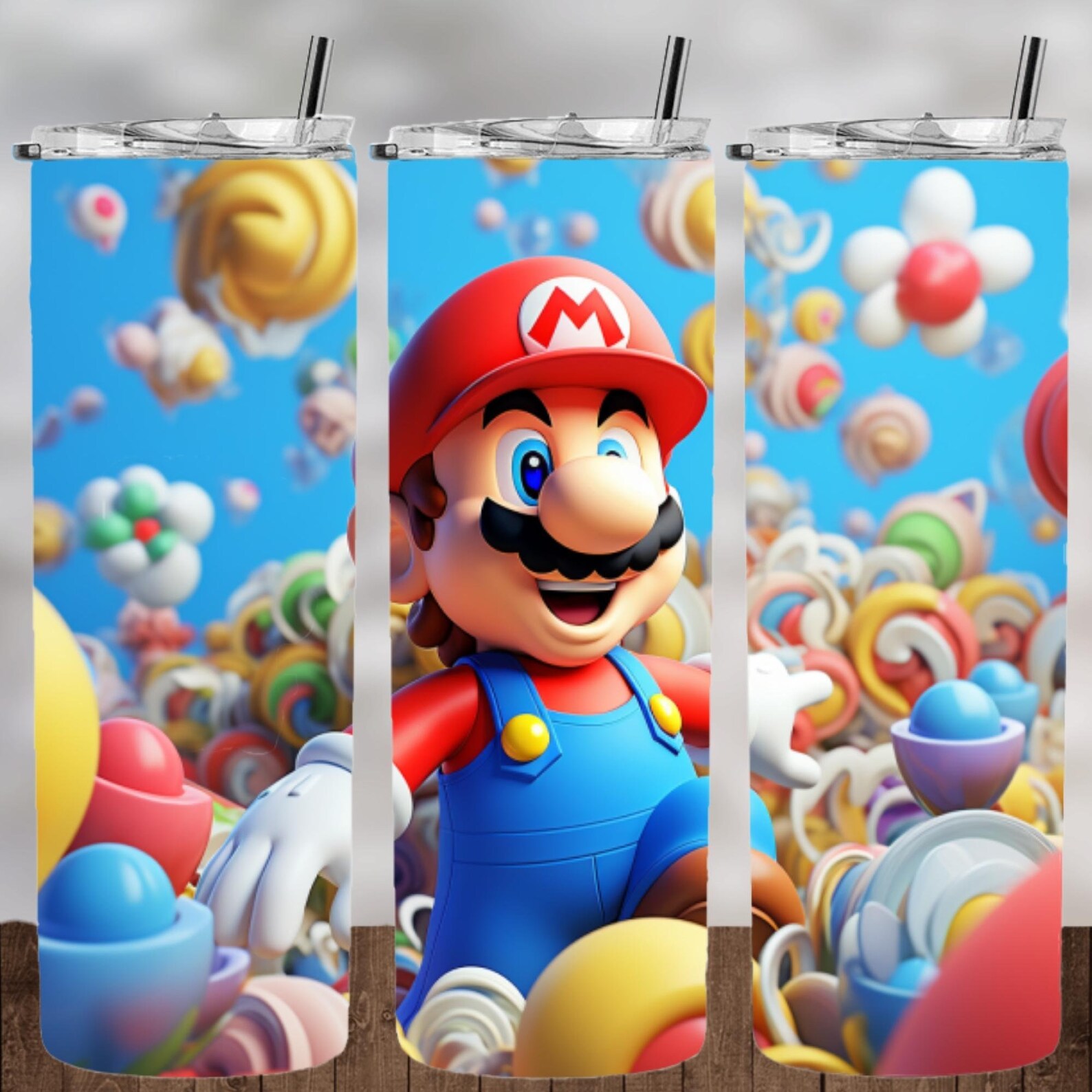 3D Super Mario Tumbler Wrap Bundle Mario Bros Tumbler Wrap Etsy