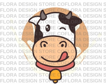 Cute Cow 1st Birthday SVG | Girl First Birthday | Cow with Bow | One Year Old Girl | Mug Bag Shirt DIY | Sublimation