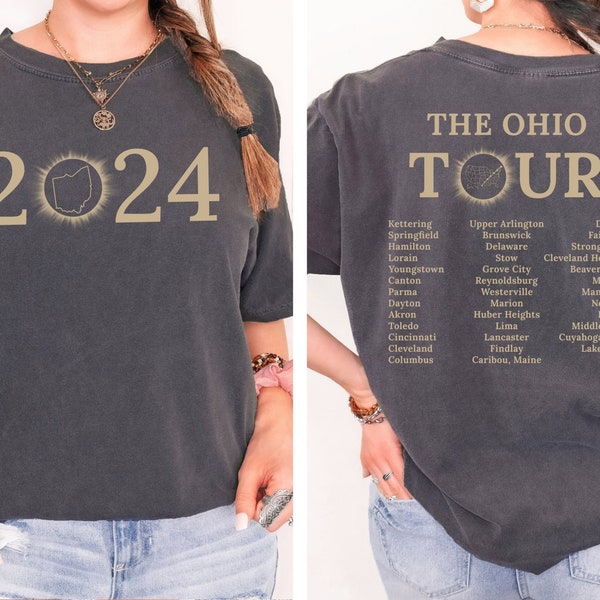 OHIO Solar Eclipse 4.08.2024 Shirt/Sweatshirt, Totality Spring 2024 Outfits, Path Of Totality Shirt, Comfort Colors Celestial Tee