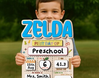 Customized First And Last Day School Sign, Back to School Sign, Kindergarten 1st Day of School Sign, First Day School Wooden School Board