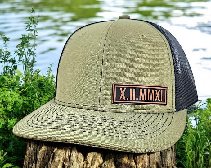 Anniversary Gifts for Him, Custom Roman Numeral Date Hat, Richardson 112, Anniversary Gift for Husband, Wedding Gift, Anniversary Date Hat