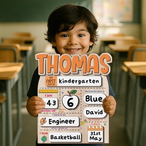 Personalized First and Last Day School Sign, Kindergarten 1st Day of School Sign, First Day School Wooden School Board, Back to School Sign