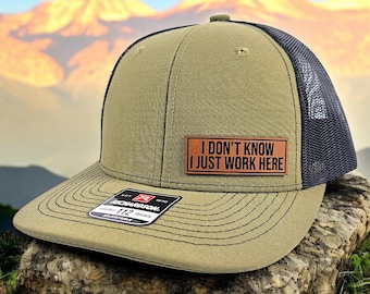 I Don’t Know I Just Work Here Richardson 112 Cap, Sarcastic Work Gift for Coworkers Employees Boss, Perfect for Any Workplace Humor