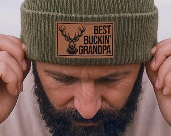 Custom Hunting Grandpa Beanie, Best Buckin' Grandpa Ever Hat, Fathers Day Gift For Hunting Papaw, Beanie For Hunting Grandpa Papaw