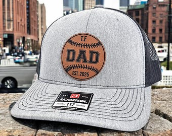 Baseball Dad Estalished Date Hat, Customize Initials Date and Nick Name, New Dad Gift Hat, Baseball Dad Grandpa Daddy, Baseball Lovers Gift