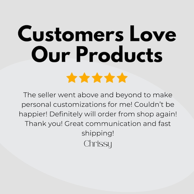 Customers Love Our Products Sign, Five Star Review, Product Testimonial Decor, Great Communication and Fast Shipping, Shop Rating