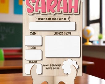 Custom First And Last Day School Sign, Back to School Board, First Day of School, Dry Erase Reusable, Preschool Prop, Kid Gift