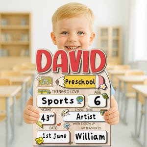 Custom First And Last Day School Sign, Back to School Sign, Kindergarten 1st Day of School Sign, Custom Reusable Wooden School Board