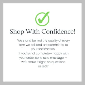 Shop With Confidence Sign, Customer Satisfaction Poster, No Questions Asked Print, Retail Store Decor, Business Assurance Art
