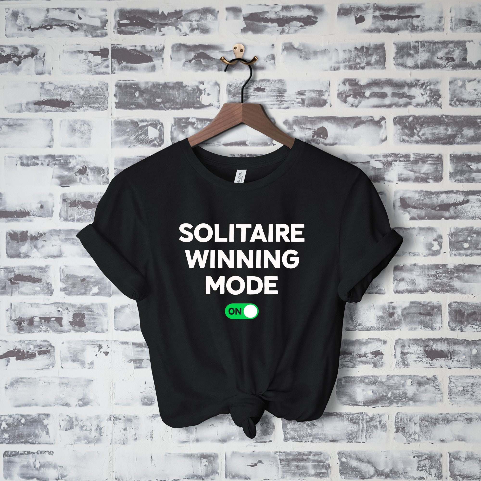 Funny Solitaire T-Shirt, Card Game Shirt, Solitaire Winning Mode On, Solitaire Gift for Mens Women, Game Night Shirt, Solitaire Gift
