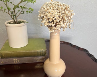 Plastic Small Neutral Vase - Dried Babies Breath Bud Flower Vase - Midcentury Modern Vase - Very Delicate