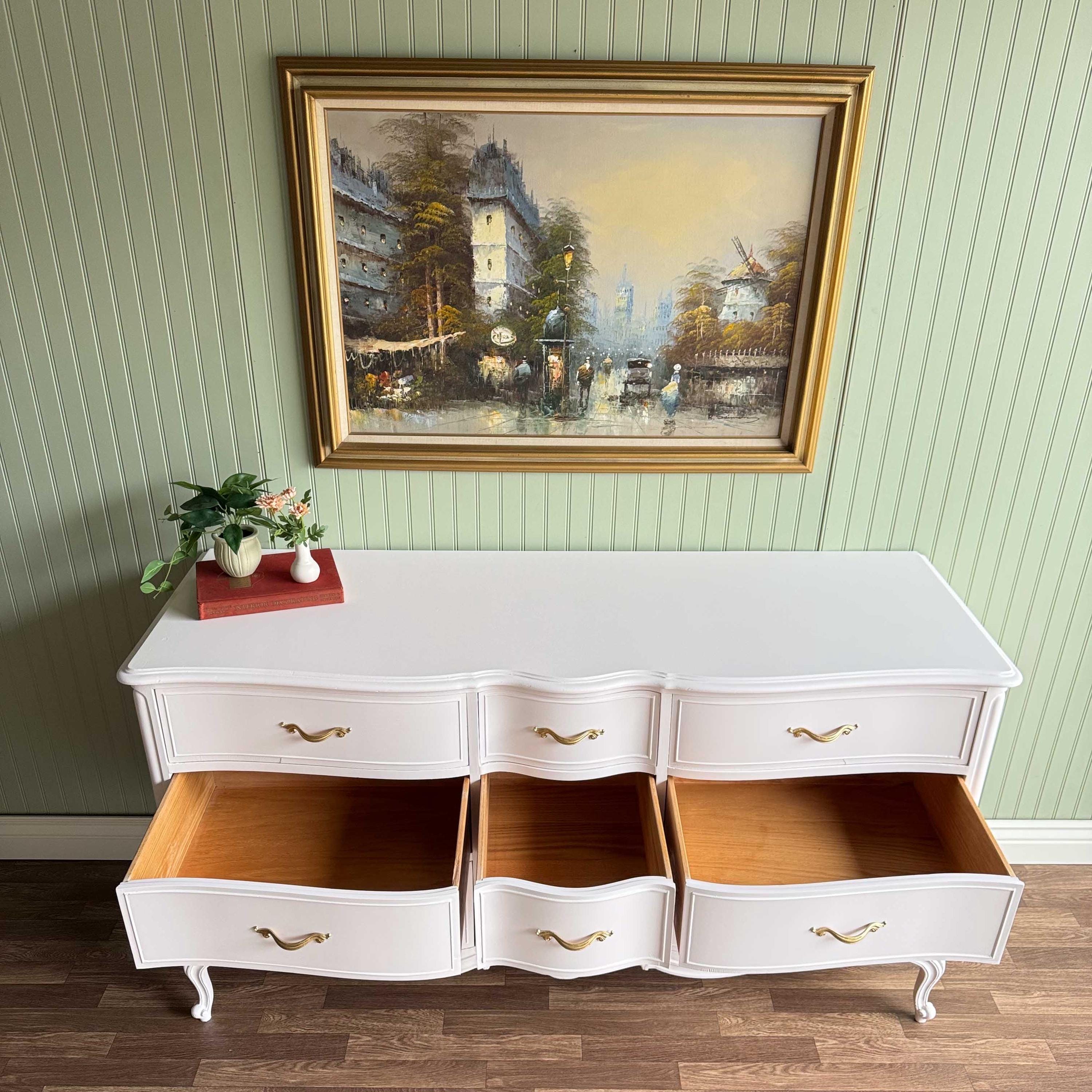 Pink Bliss Vintage French Provincial Dresser | Gold Hardware | 9