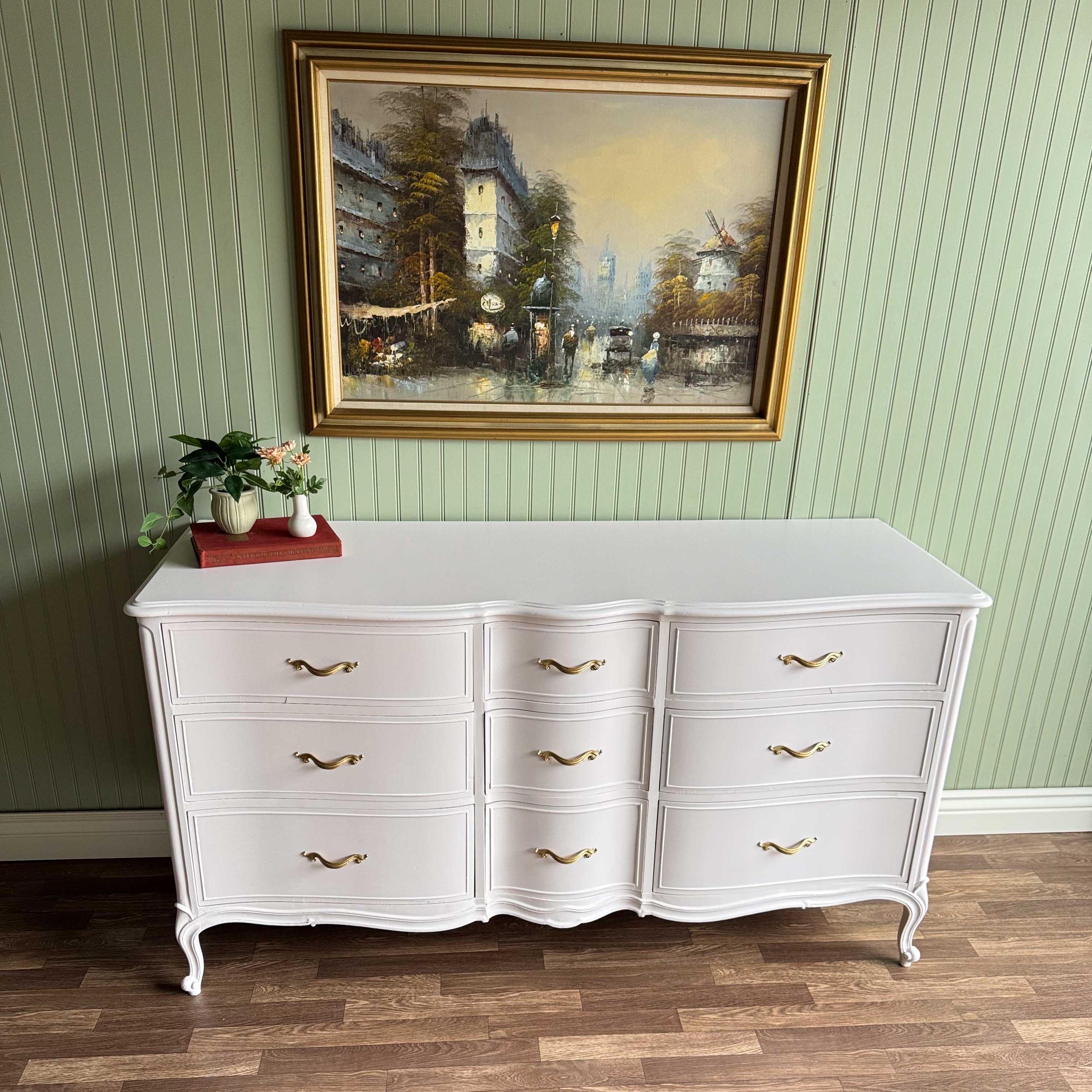 Pink Bliss Vintage French Provincial Dresser | Gold Hardware | 9