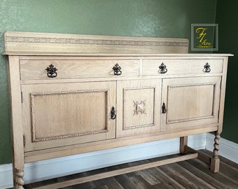 Weathered Antique White Wash Victorian Buffet