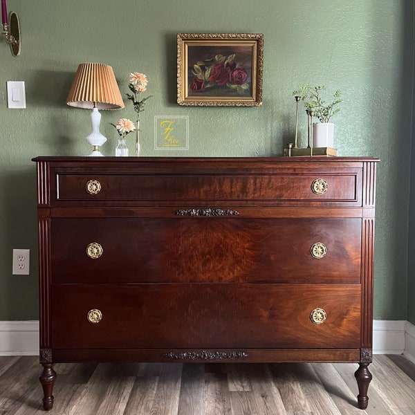 Astonishing Antique Mahogany Victorian Sideboard with Rose Detail