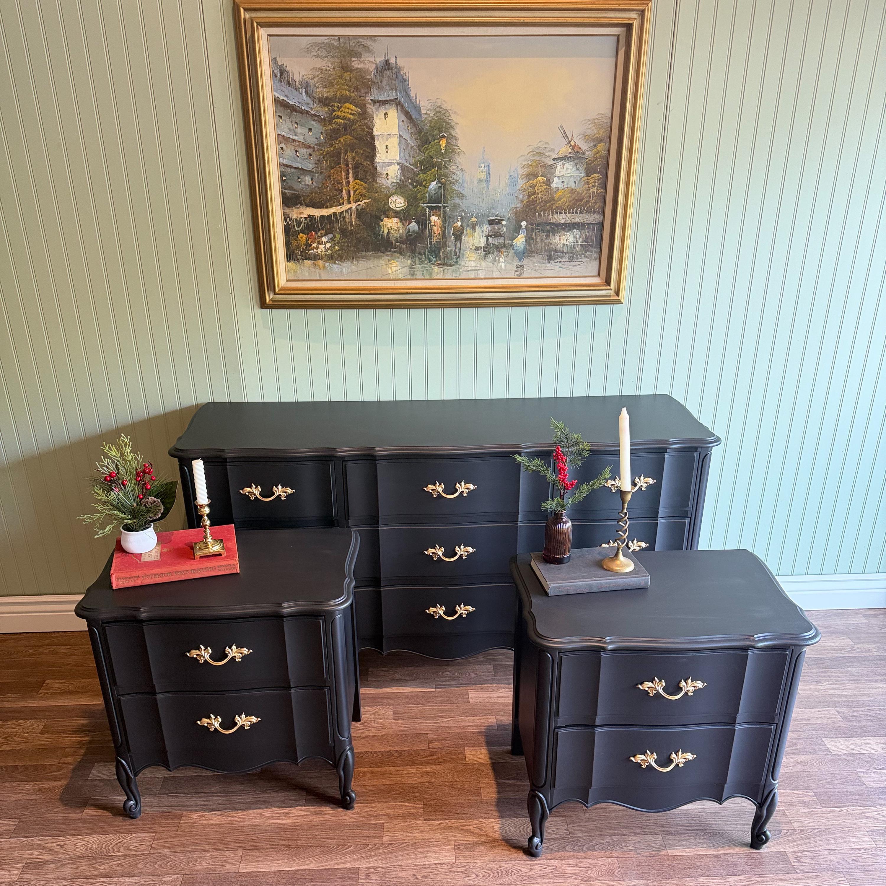 black french provincial dresser French Provincial Dresser Makeover in Black -