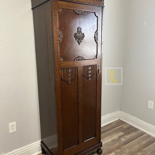 Gorgeous Antique Mahogany Victorian Armoire