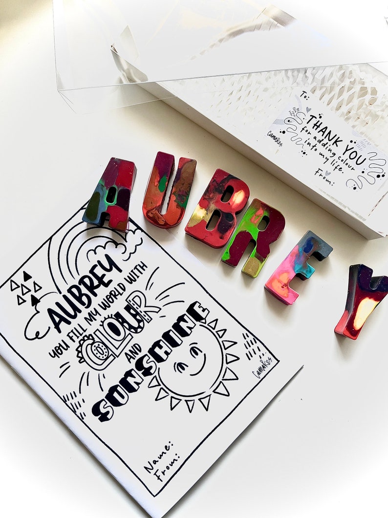 Personalised Name Crayons and Colouring Book Crayon Names Etsy Australia