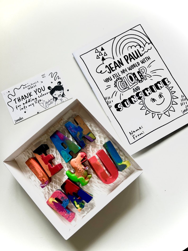 Personalised Name Crayons and Colouring Book Crayon Names Etsy Australia