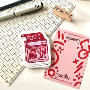 Sticker Détruisez les pensées négatives |   Autocollants en vinyle de qualité supérieure découpés brillants et imperméables