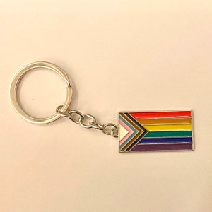 Queer Pride Flag / Enamel Keychain