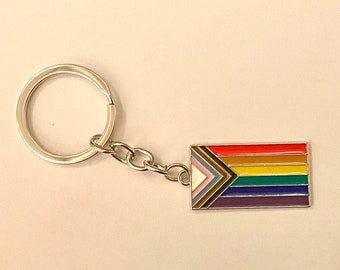 Queer Pride Flag / Enamel Keychain