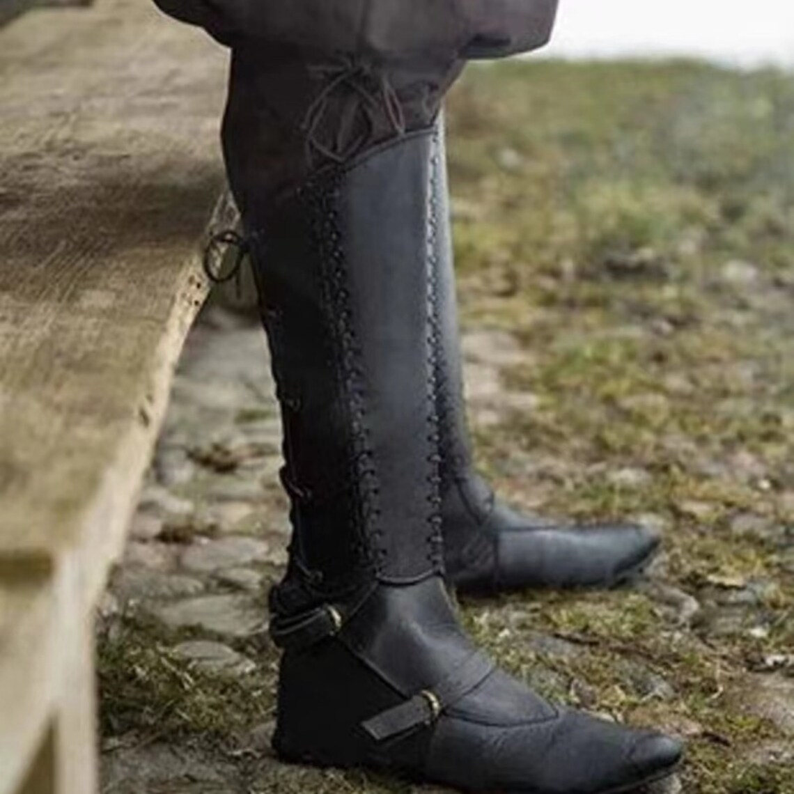 Mannen Vrouwen Renaissance Middeleeuwse Veterlaarzen