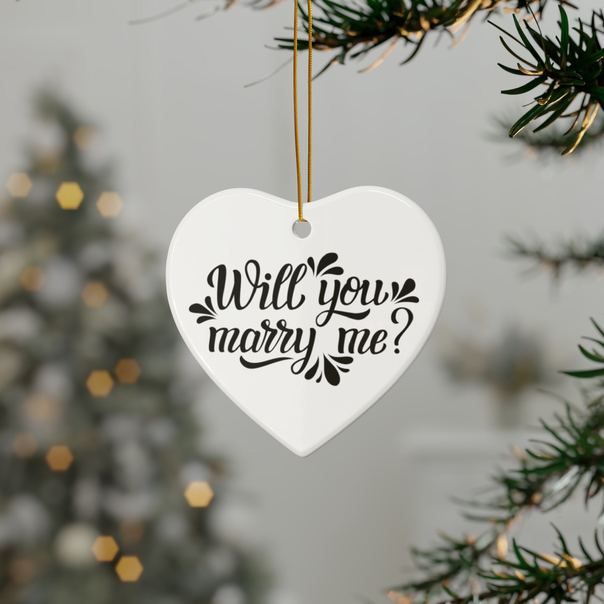 Will You Marry Me Proposal Ceramic Christmas Ornament, Proposal ...