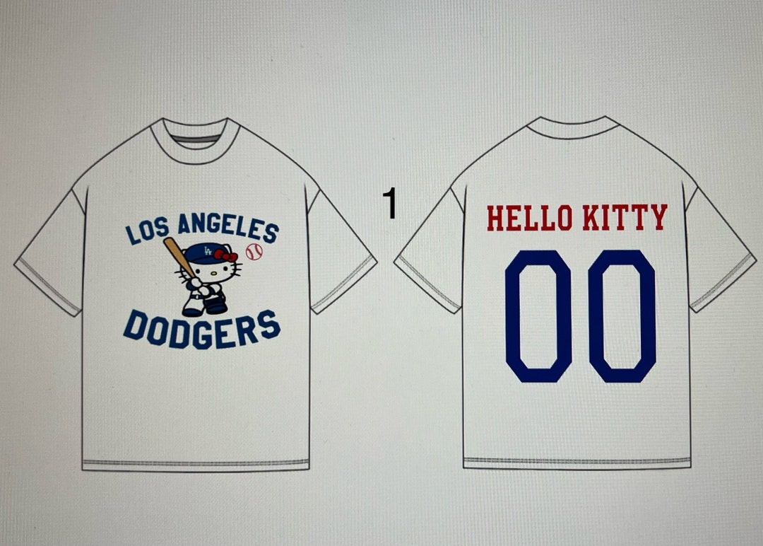 Los Angeles Dodgers Hello Kitty Tシャツ MD Hello Kitty Dodgers - Etsy Israel