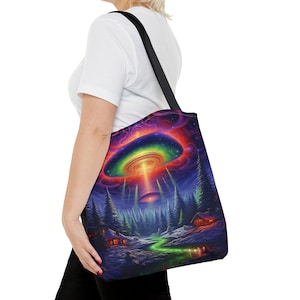 Psychedelic UFO Tote Bag