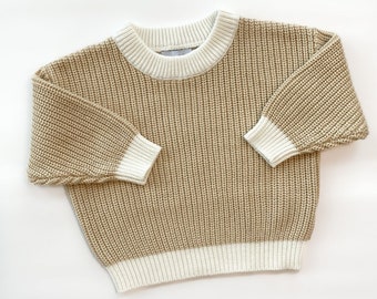 Chunky Knit Sweater - Light Beige