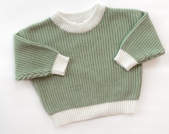 Chunky Knit Sweater - Sage Green