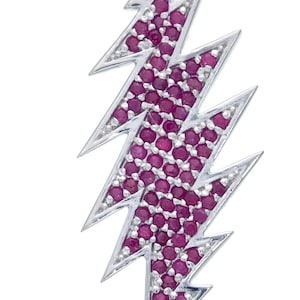 Grateful Dead Ruby Silver 13 Point Lightning Bolt Necklace