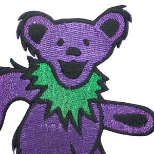 Grateful Dead Purple and Green Dancing Bear Patch