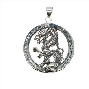 Grateful Dead Fire on the Mountain Dragon Sterling Silver Necklace Takes a Whole Pail of Water
