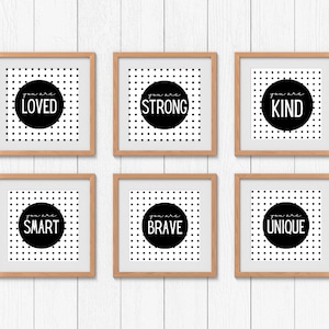 Classroom Decorations Printable You Are Statements for Classroom Einfach druckbare Lehrerdekorationen Einfache Schwarz-Weiß-Affirmationen