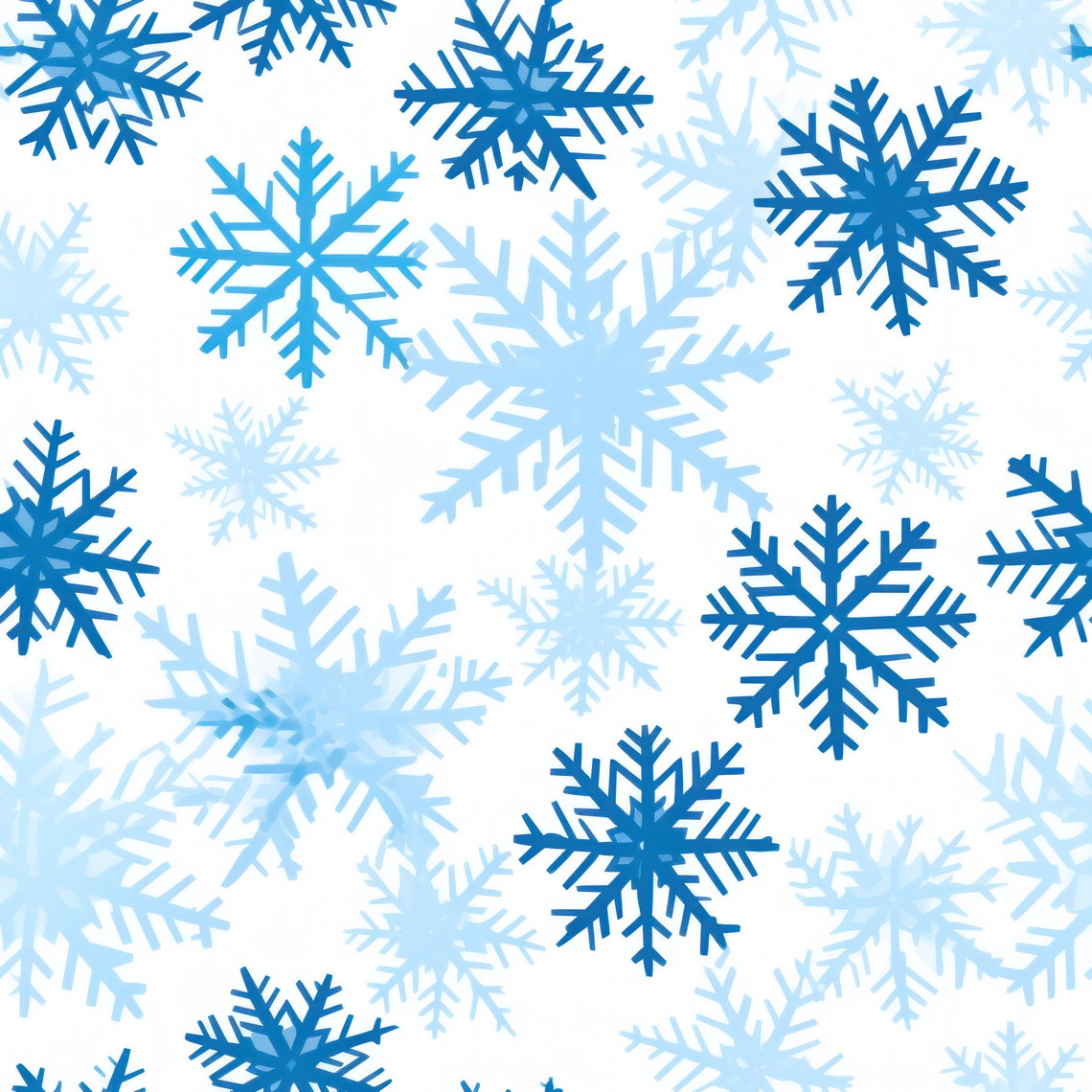Blue and White Snowflakes Seamless Repeat Pattern - Etsy