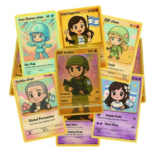 10 pegatinas aleatorias - Pegatinas judías divertidas de Pokémon israelíes, regalo de apoyo a Israel, pegatinas judías de las FDI.