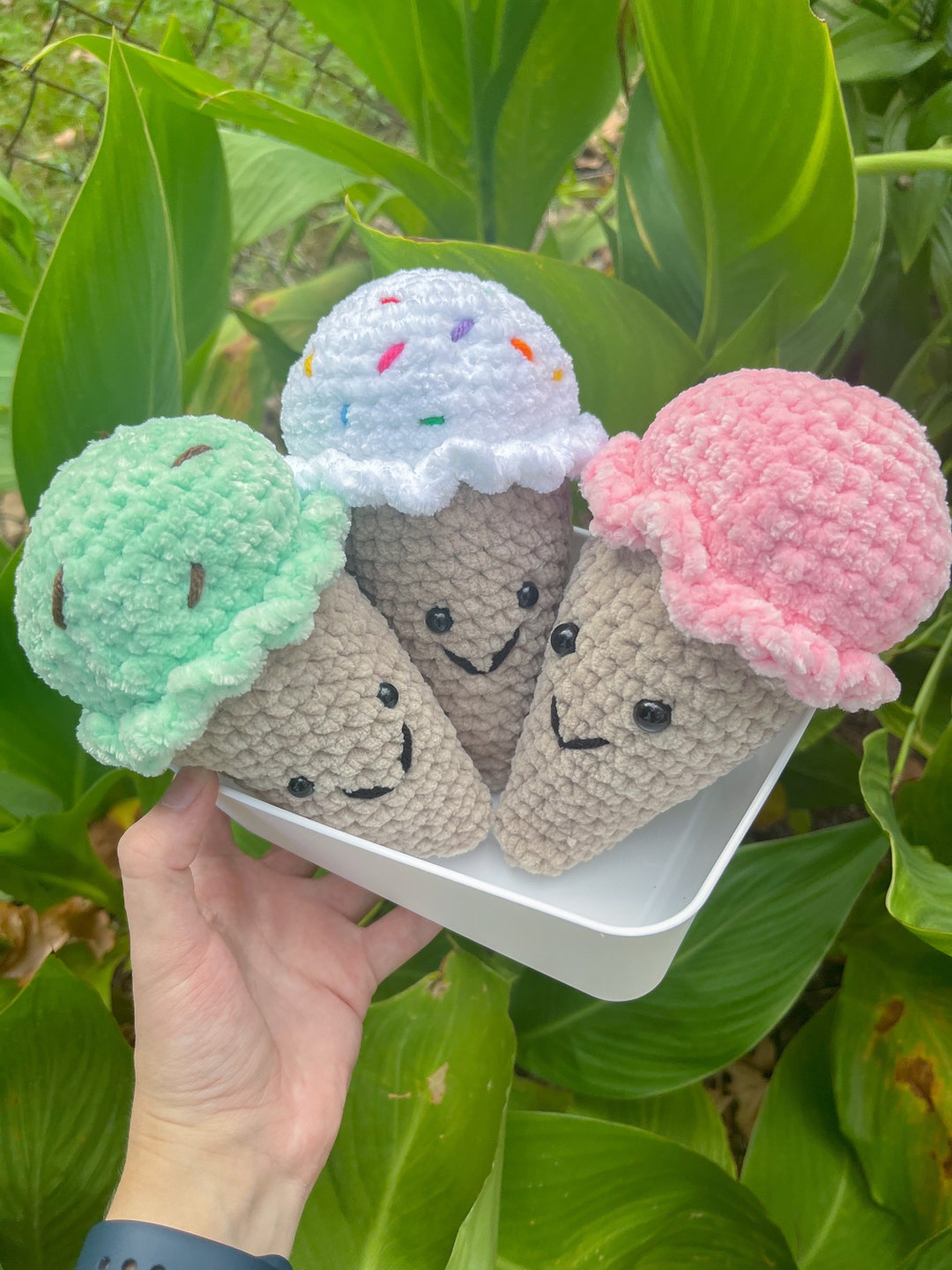 Ice Cream Stuffed Animal // Crochet Plushie Etsy