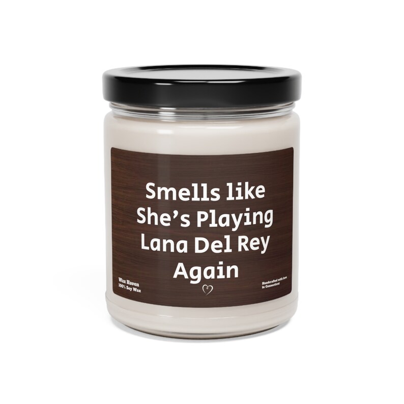Smells Like She's Playing Lana Del Rey Funny Candle Gift for Her Lana Fan Lana Del Rey Gift Best Friend Gift Lana Gift Birthday Gift image 2
