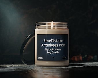 Smells Like A Yankees Win Candle | Unique Gift Idea | Baseball Candle | New York Candle | Game Day Decor | Sport Themed Candle