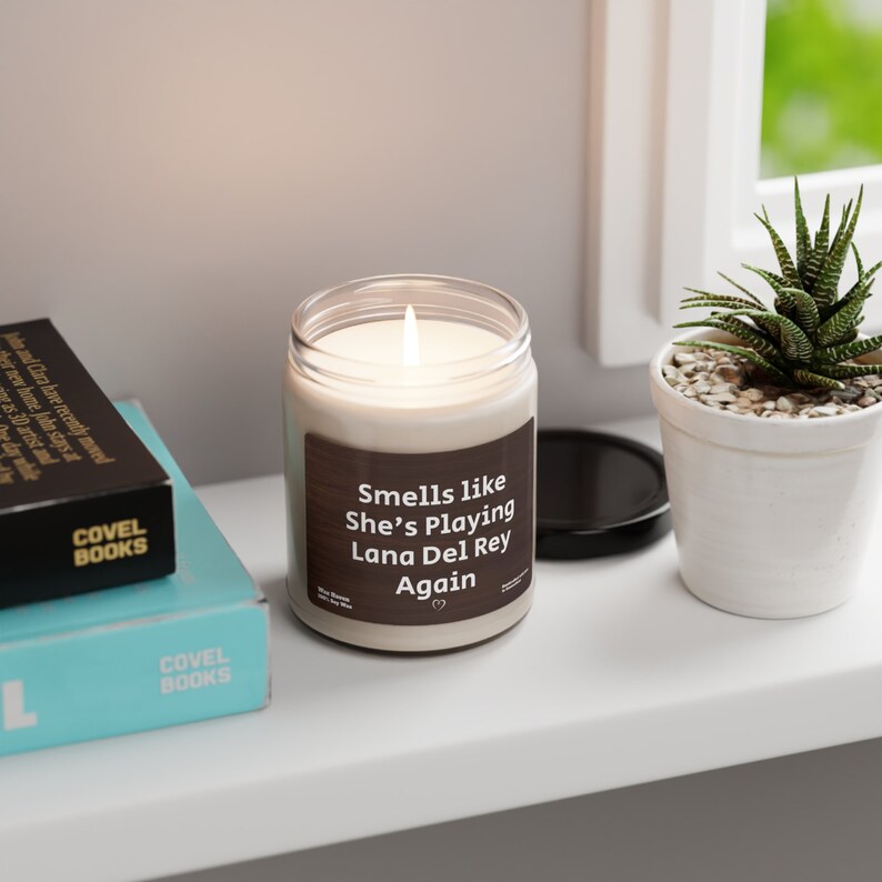 Smells Like She's Playing Lana Del Rey Funny Candle Gift for Her Lana Fan Lana Del Rey Gift Best Friend Gift Lana Gift Birthday Gift image 4
