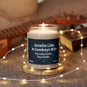 Smells Like A Cowboys Win Candle | Unique Gift Idea | Football Candle | NFL Fan Gift | Game Day Decor | Sport Themed Candle | Dallas
