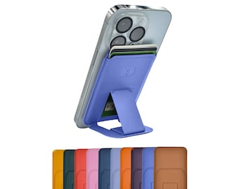 May include: A blue phone stand with a built-in card holder. The stand is made of a soft, flexible material and can be used to prop up a phone for hands-free viewing. The stand is also compatible with most phone cases.