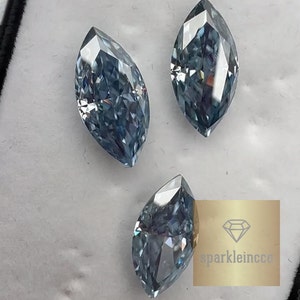 Marquise Cut Blue Color VVS1 Clarity Moissanite Loose/ Premium Quality Moissanite Lab Diamond/ Brilliant Moissanite Loose For Jewelry