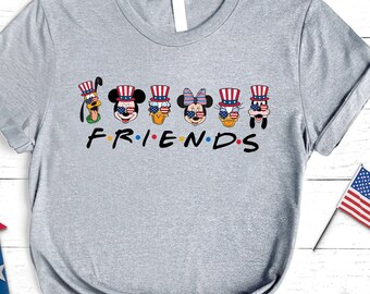 Koszulka unisex Mickey And Friends 4th Of July, koszulka Disney Independence Day, wycieczka WDW Magic Kingdom Disneyland, prezent na rodzinną koszulkę wakacyjną
